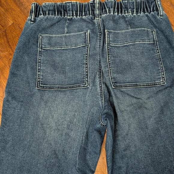 EUC J. Crew Utility Denim Jogger Pants Ladies Size 30 Elastic & Button Zip Waist - Picture 7 of 11